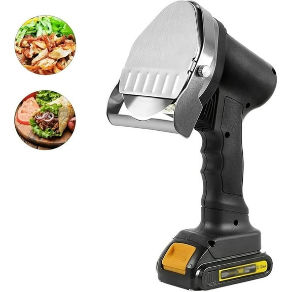 80W Electric Kebab Knife, Handheld Professional Electric Stainless Steel Carving Knife with 2 Blades, 0-8mm Adjustable Thickness, for Restaurants, Roast Meat Shops, Snack Bars
