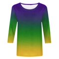 thumbnail image 4 of AGWOLF Mardi Gras T-Shirts for Women Cute Purple Green and Gold Gradient Long Sleeve Shirt Happy Mardi Gras Outfits Festival Party Tops, 4 of 6