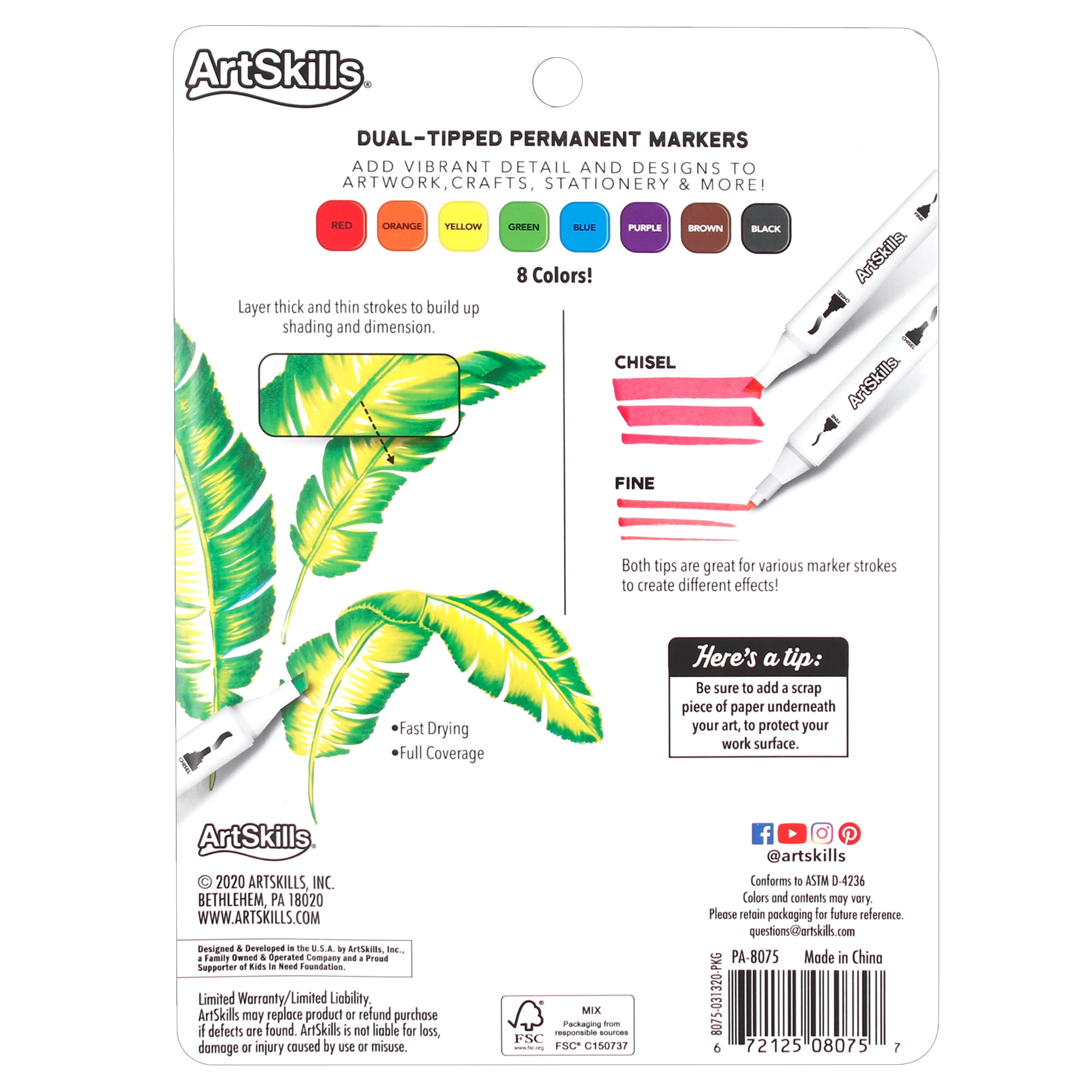 ArtSkills Classic Dual Ended Poster Markers - Shop Markers at H-E-B