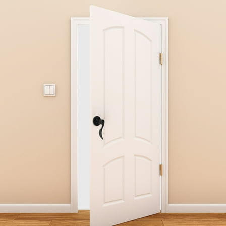 PTOOTP Black Stainless Style Door Handle 1 Piece Bathroom Door Hardware for Property Managers