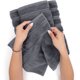 thumbnail image 5 of Juego de toallas, 2 toallas de baño, 2 toallas de mano, 2 toallas de cara, toallas de baño 100 % algodón turco, juego de toallas gris claro, gris, juego de toallas de 3 piezas, 5 of 5