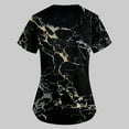 thumbnail image 5 of EHTMSAK Print Scrubs for Women Tops, Floral with Pocket, V-Neck Cartoon Printed Casual Short Sleeve Working Uniform Top Nurses Tunic Uniform Clinic Carer V-Neck Protective Clothing Tops Black 4X, 5 of 7