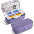 thumbnail image 1 of Estuche para Lápices y Lapiceras de Gran Capacidad - Organizador con 4 Compartimientos, Lona Resistente, Plumones y Material (Morado), 1 of 4