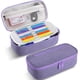 thumbnail image 1 of Estuche para Lápices y Lapiceras de Gran Capacidad - Organizador con 4 Compartimientos, Lona Resistente, Plumones y Material (Morado), 1 of 4