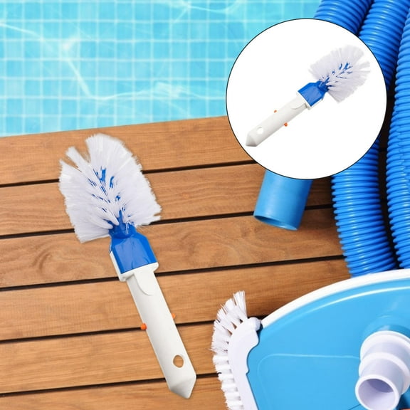 LEORX Rounded Scrub Brush for Pool Blue 1Pack 10.6x3.1in