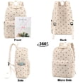 thumbnail image 6 of KAMUGO School Backpack Set for Kid Teen Girls,Elementary Grade 1-4 School Bookbags with Lunch Bag,Corduroy Lightweight College Daypack Beige Strawberry, 6 of 7