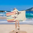 thumbnail image 2 of Yayeee Kids Hooded Towels Toddler Soft Absorbent Beach Bathing Wrap 50" x 23.5", Flying Planes, 2 of 5