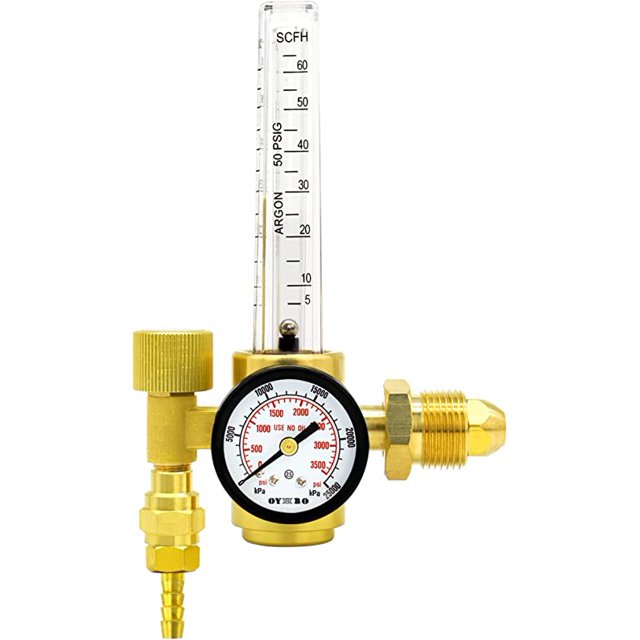 OYHBO Argon/CO2 Flow Meter Gas Regulator Guage for TIG MIG Welder Welding Gassaving CGA580