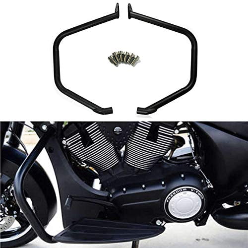 Motorcycle Chrome Engine Guard Highway Crash Bars Engine Frame Protector for Victory Cross Country Tour Cross Roads Magnum (Black)