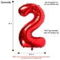 thumbnail image 2 of MesaSe Ballons Rouges 1 Ballons de 40 Pouces en Feuille pour Fête d'Anniversaire Décorations Fournitures Ballons Numériques en Hélium Mylar (Numéro Rouge 1), 2 of 5