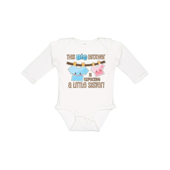 Inktastic This Big Brother is Expecting a Little Sister Boys Long Sleeve Baby Bodysuit