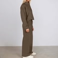 thumbnail image 2 of Letdown Plus Size Womens Lounge Set 2 Piece Outfits Oversized Pajama Set Long Sleeve Turtleneck Sweatshirt and Wide Leg Joggers with Pockets (Brown,XXL), 2 of 6