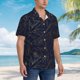 thumbnail image 3 of Balery Copper-Gold Gloss Outline Flower Camisas hawaianas de manga corta para hombre, camisas playeras de corte holgado, camisas de vacaciones con botones,Small, 3 of 7
