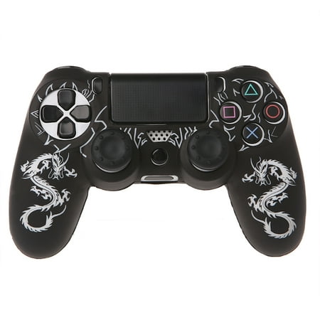 HLGDYJ Chinese Dragons Silicone Gamepad Cover Case + 2 Joystick Caps For PS4 Controller