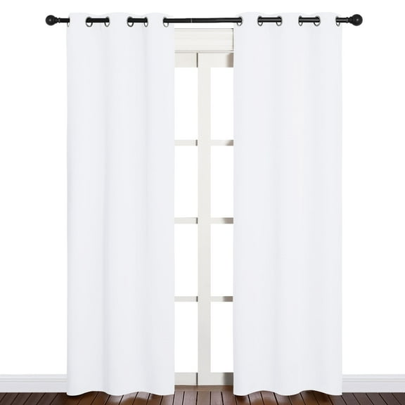 NICETOWN White Blackout Curtains Grommet Room Darkening Thermal Insulated Window Drapes for Living Room 37x84 inch, 2 Panels