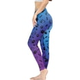 thumbnail image 3 of DISNIMO Dog Paw Printed Yoga Pants Leggings for Women, Soft Workout Leggings Tummy Control Breathable Yoga Leggings for Running Cycling, Blue and Purple, 2XL, 3 of 6