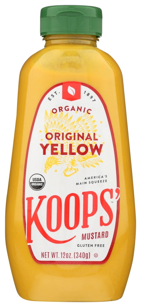 Koops' Organic Mustard: Yellow Gluten Free, 12 Oz