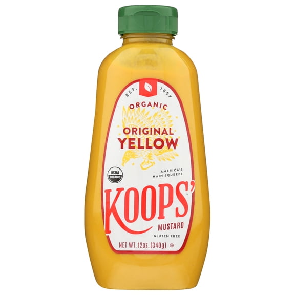 Koops' Organic Mustard: Yellow Gluten Free, 12 Oz