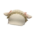 thumbnail image 2 of harper Ski Helmet Cover Decorative Cartoon Soft Protector Knitted Hat Decoration Winter White Goat Ear, 2 of 9