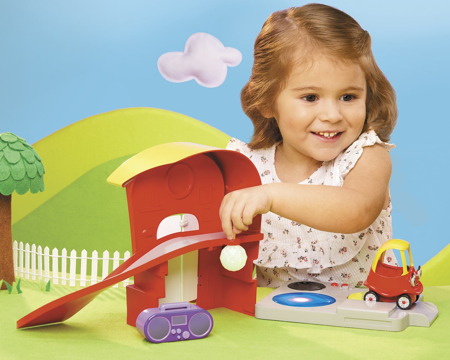 Little Tikes Let’s Go Cozy Coupe Cozy’s House Musical Playset with lights and sounds and Cozy Coupe Mini Push and Play Vehicle for Tabletop or Floor Push Play Car Fun for Toddlers Ages 3+