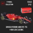 thumbnail image 1 of Bburago-nuevo modelo de coche F1 2022 con casco, Alfa Romeo C42 Zhou Bottas Ferrari Mercedes Mclaren Red Bull Racing Formula 1Toy Fivean unisex, 1 of 2