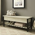 thumbnail image 2 of Pemberly Row 48" Open-Top Storage Bench with Shoe Shelf in White Oak, 2 of 7