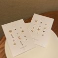 thumbnail image 3 of Conjunto de aretes pequeños con combinación de aguja de plata S925 y luna y semana, aretes exquisitos de temperamento moderno para mujer, 3 of 6