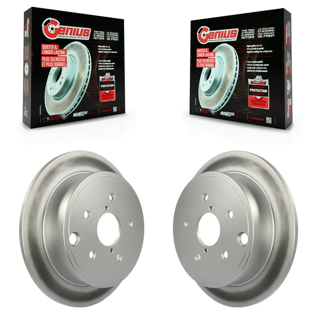 Genius Rear Coated Disc Brake Rotors Pair for Car Subaru WRX KG-100673
