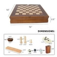 thumbnail image 4 of GSE Games & Sports Expert 7-in-1 Wooden Chess, Checkers, Backgammon, Dominoes, Cribbage Board, Playing Card & Poker Dice Game Tabletop Board Game Combo Set (Old Fashioned), 4 of 8