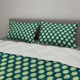 thumbnail image 2 of Floral Comforter & Sham Bedding Set, Repetitive Spring Season Flowers Round Retro Ornaments Flourishing, 3 pcs Duvet Set Microfiber Filling Quilt, 5 Sizes, Dark Teal Yellow, by Ambesonne, 2 of 4