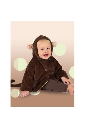 Giggle Monkey Baby Coat Soft Hooded Jacket 6-12 Months Monkey Ears