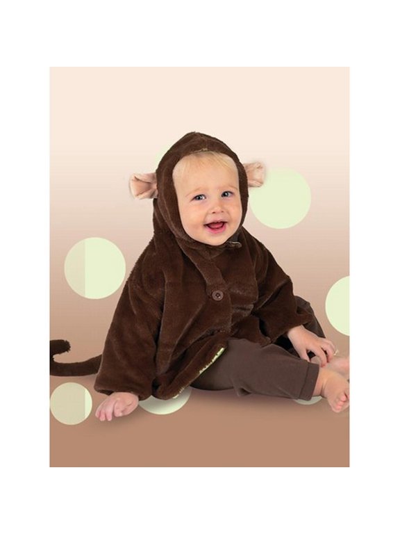Giggle Monkey Baby Coat Soft Hooded Jacket 6-12 Months Monkey Ears