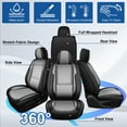 thumbnail image 2 of DIKSOAKR Car Seat Covers Full Set Fit for Hyundai Santa Fe 2009-2025 Waterproof Leather Seat Covers Cushion Lumbar Support Comfort Automotive Interior(Grey,5 Seats), 2 of 10