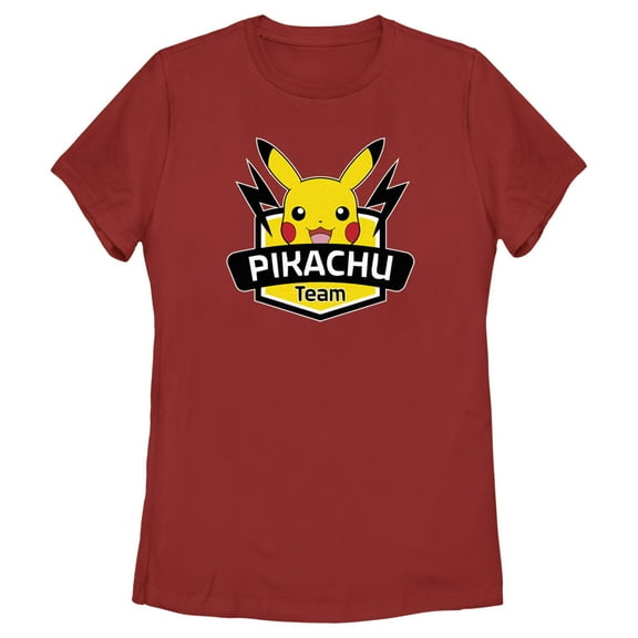 Women's Pokemon Pikachu Team Graphic Tee Red Small