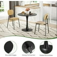 thumbnail image 3 of Farini 31.5" Round Dining Table, Wood Top with Metal Pedestal Base, Seats 2-4 People, Black, 3 of 9