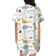 thumbnail image 3 of Kdxio Dinosaur Print Pajamas Sets for Women Short-Sleeved Pjs with Lounge Shorts Two Piece Sleepwear S-4XL, 3 of 9