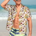 thumbnail image 5 of Lsque Mushroom pattern Hawaiian Shirt for Men, Unisex Summer Beach Casual Short Sleeve Button Down Shirts-Small, 5 of 9