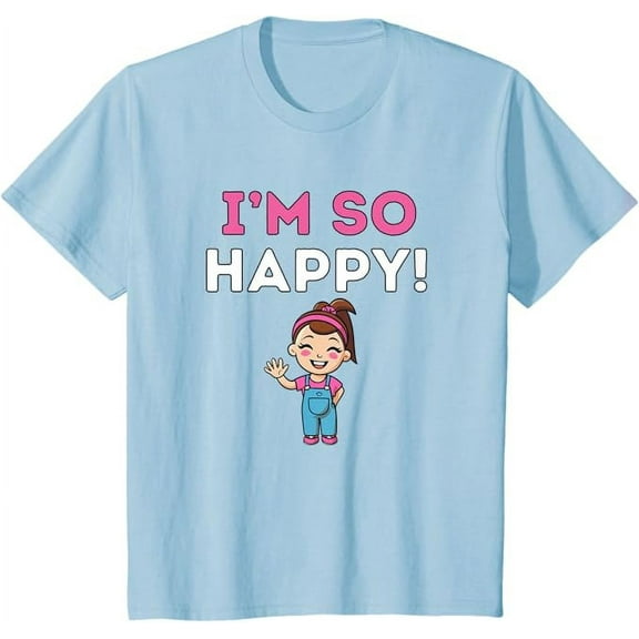 Ms. Rachel I'm So Happy Preschool Youth T-Shirt For Boy Girl Kids Toddler, Light Blue Color, Size XS