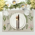thumbnail image 3 of Herbs Floral Placemats Set of 4, Green Table Mats 12 X 18 Inch Botanical Classic Table Placmats, Washable Non-Slip Place Mats for Dining Kitchen Table Party Coffee Bar Accessories, 3 of 8