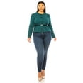 thumbnail image 4 of Women's Plus Size Collarless Button Down Jacket with Belt Accent, 4 of 7