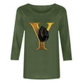 thumbnail image 4 of PNTUTB Women's 3/4 Sleeve Western Style Printed Casual T-shirt, 4 of 6