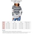 thumbnail image 5 of Camisa con estampado navideño, bloque de color, manga larga, informal, holgada, con cuello redondo, blusa estampada para mujer, verde claro S, 5 of 5