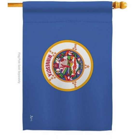 Americana Home & Garden H140524-BO 28 x 40 in. Minnesota American State House Flag with Double-Sided Horizontal Decoration Banner Garden Yard Gift