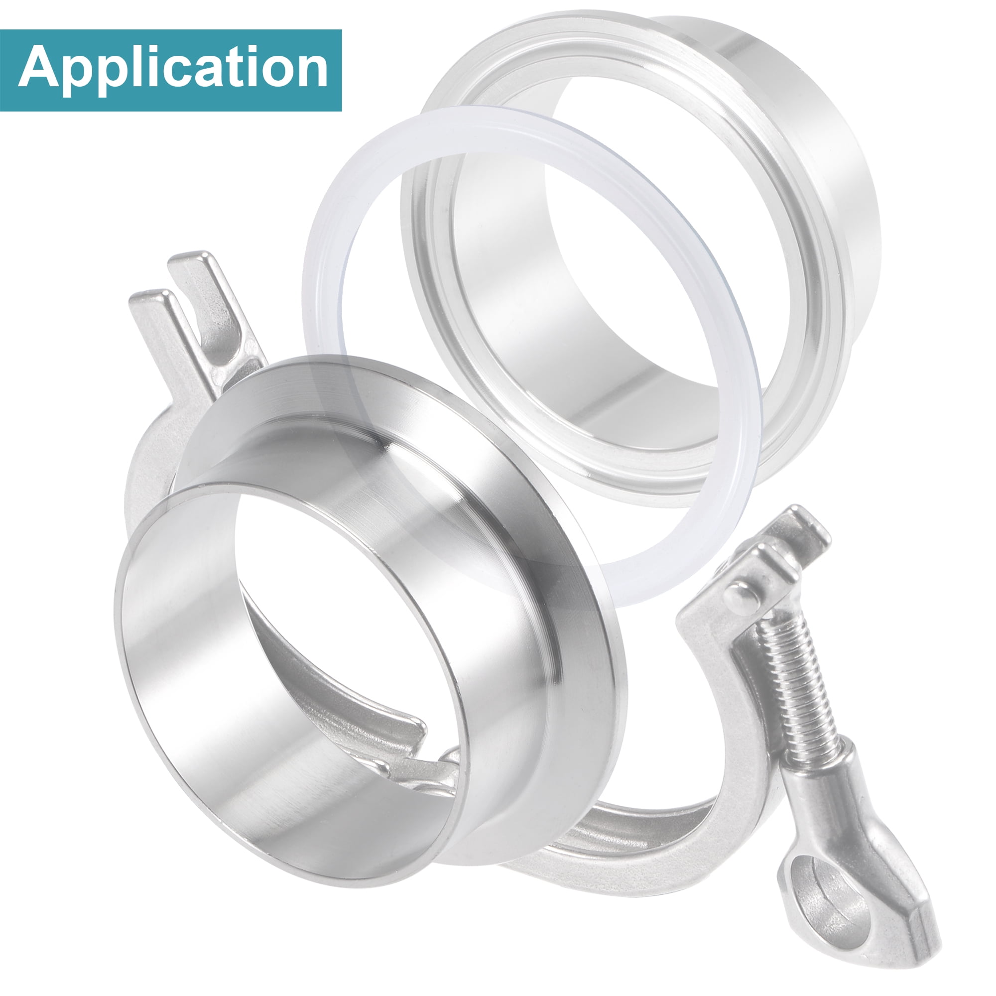 Unique Bargains Silicone Rubber Gasket Flange O-Ring for Vacuum Clamp White 4"