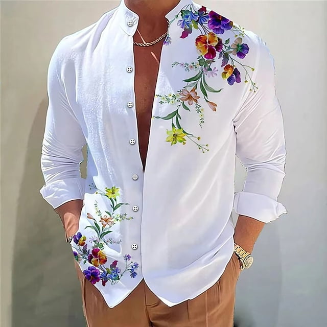 Camisa estilo cocotero hawaiano de moda para hombre con solapa, tendencia casual, cuello alto para exteriores, primavera y verano, nuevo estilo