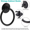 thumbnail image 3 of 12 Pack Vintage Style Round Drawer Cabinet Pull Handles Single Hole Black, 3 of 4