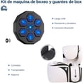 thumbnail image 2 of Kit de Máquina de Boxeo Musical y Guantes de Boxeo 16 Oz Bluelander con Protector Bucal, Blanco con Negro, 2 of 5