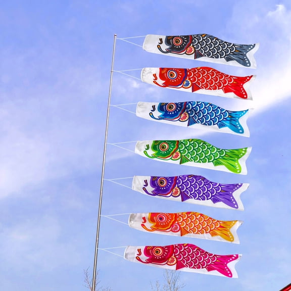 Dserhfy Fish Windsock Japanese Carp Streamer Flag Koinobori Wind Sock Outdoor Hanging Banner Decoration for Garden Yard Deck
