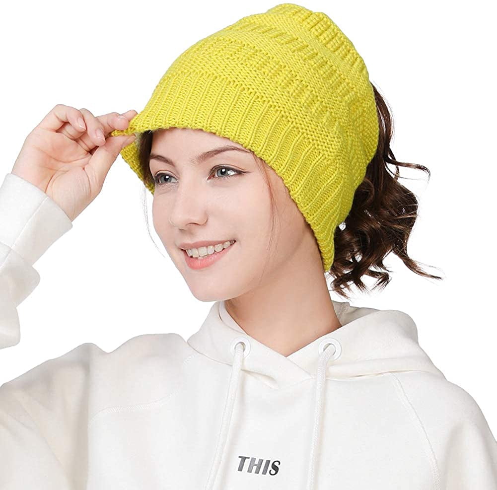 Womens Wool Beanie Crochet Knit Skull 