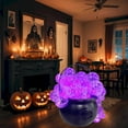 thumbnail image 5 of KeirineCC Halloween Decorations Outdoor,8 Inches Large Witches Cauldron with Purple Lights,Black Plastic Bowl Decor with Flames Carving,Candy Bucket Decoration for Garden Party - Remote, 5 of 9